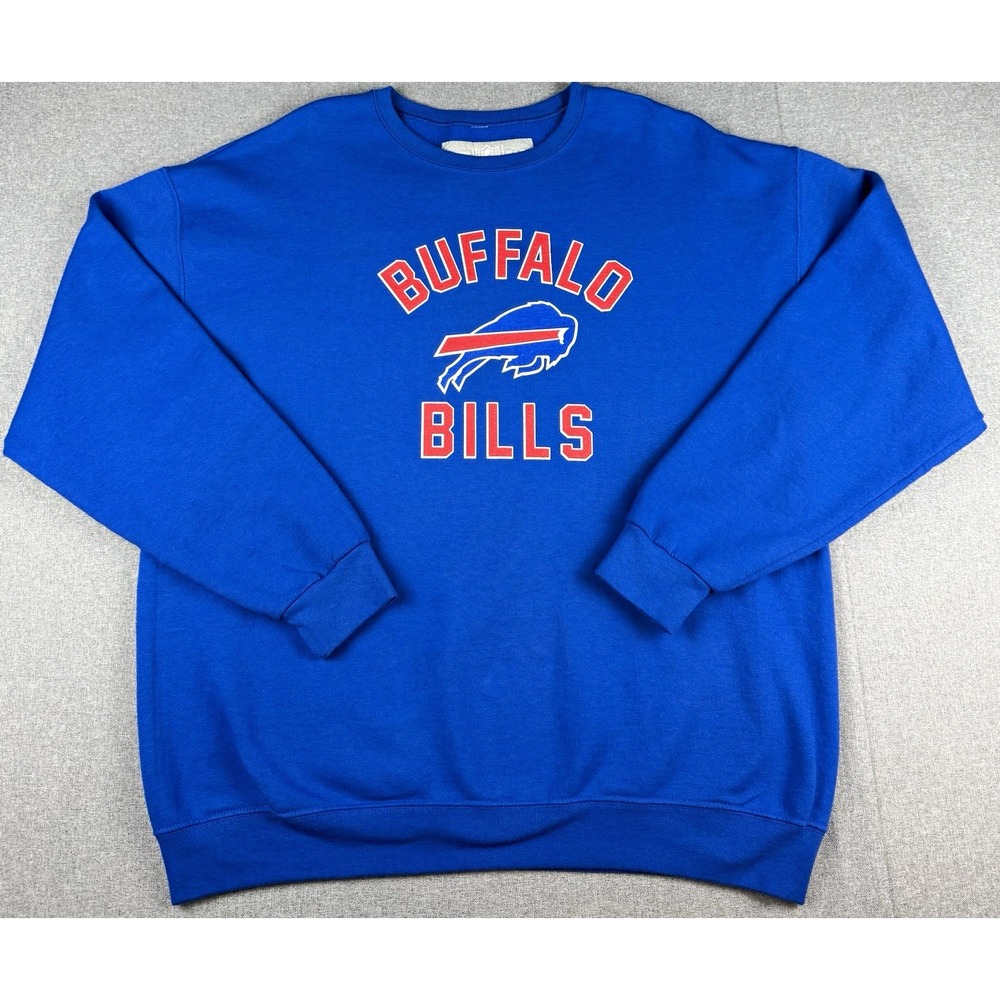 Buffalo Bills Mens XL Sweatshirt Blue NFL Football Logo Crewneck Pullover